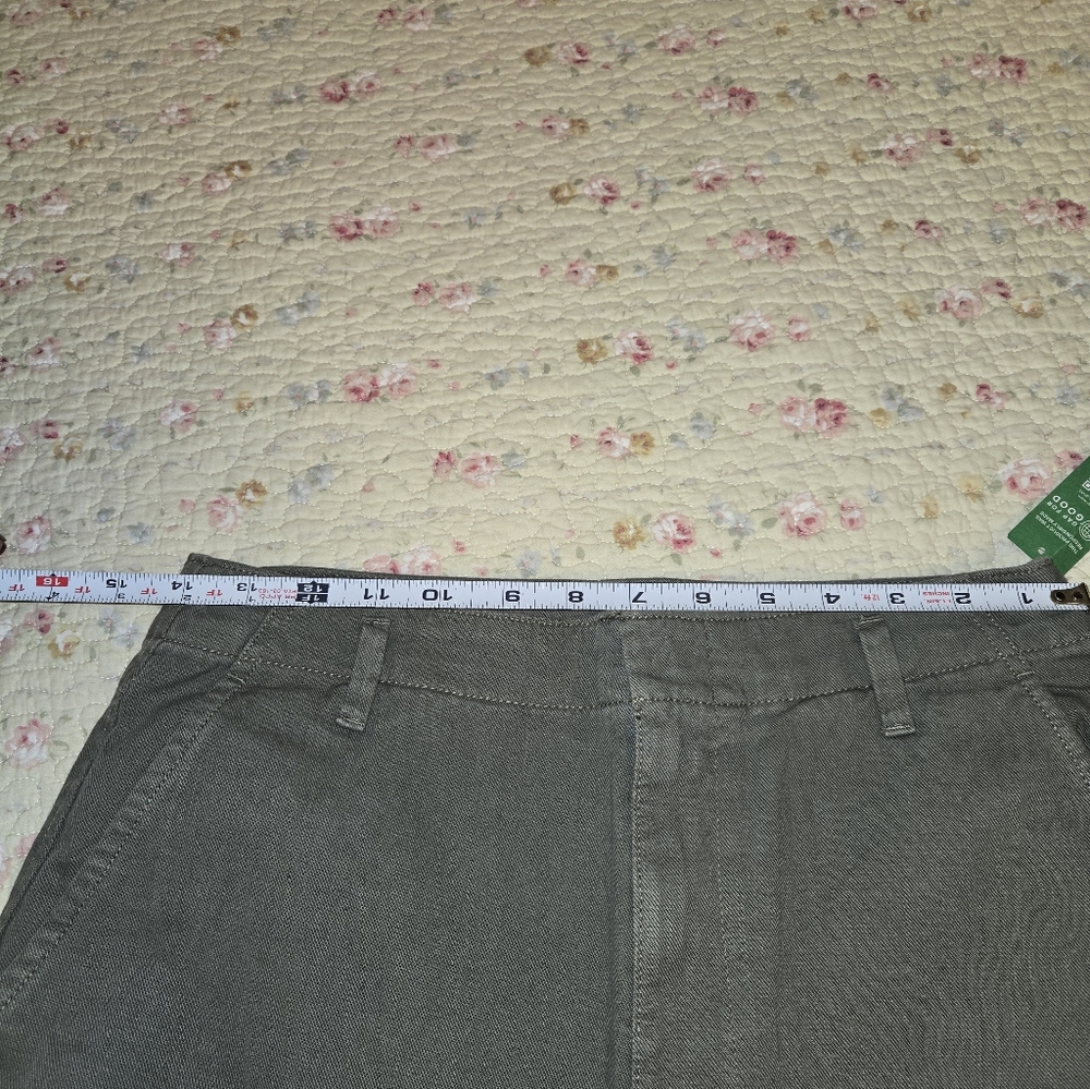 Gap Loose Khaki Pants Women's 6 Tall Olive Green High Rise Straight Leg Pants - Picture 6 of 10